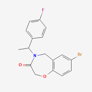 molecular formula C17H15BrFNO2 B2638024 7-bromo-4-[1-(4-fluorophenyl)ethyl]-4,5-dihydro-1,4-benzoxazepin-3(2H)-one CAS No. 1326912-24-6