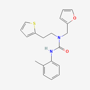 molecular formula C19H20N2O2S B2638028 1-(呋喃-2-基甲基)-1-(2-(噻吩-2-基)乙基)-3-(邻甲苯基)脲 CAS No. 1396866-88-8