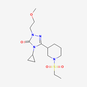 molecular formula C15H26N4O4S B2638030 4-cyclopropyl-3-(1-(ethylsulfonyl)piperidin-3-yl)-1-(2-methoxyethyl)-1H-1,2,4-triazol-5(4H)-one CAS No. 2176152-02-4