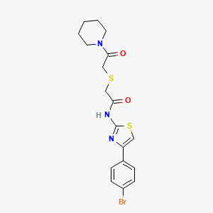 N-(4-(4-bromophenyl)thiazol-2-yl)-2-((2-oxo-2-(piperidin-1-yl)ethyl)thio)acetamide