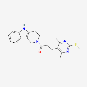 3-[4,6-dimethyl-2-(methylsulfanyl)pyrimidin-5-yl]-1-{1H,2H,3H,4H,5H-pyrido[4,3-b]indol-2-yl}propan-1-one