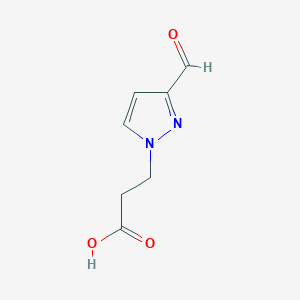molecular formula C7H8N2O3 B2638052 3-(3-Formylpyrazol-1-yl)propanoic acid CAS No. 1784224-56-1