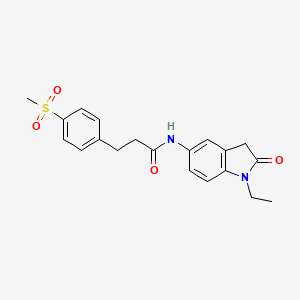 N-(1-ethyl-2-oxoindolin-5-yl)-3-(4-(methylsulfonyl)phenyl)propanamide