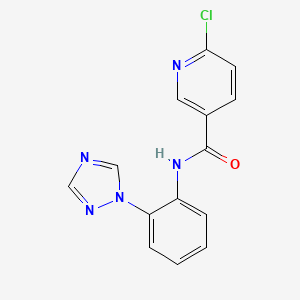 molecular formula C14H10ClN5O B2638061 6-chloro-N-[2-(1H-1,2,4-triazol-1-yl)phenyl]pyridine-3-carboxamide CAS No. 1178113-07-9