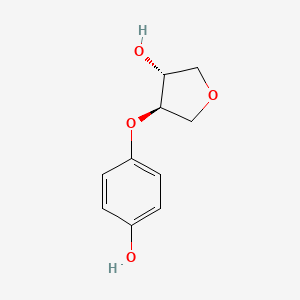 molecular formula C10H12O4 B2638062 (3R,4R)-4-(4-hydroxyphenoxy)tetrahydrofuran-3-ol CAS No. 2380591-04-6