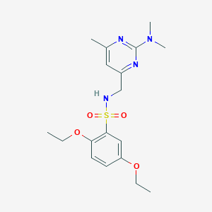 molecular formula C18H26N4O4S B2638071 N-((2-(dimethylamino)-6-methylpyrimidin-4-yl)methyl)-2,5-diethoxybenzenesulfonamide CAS No. 1797814-57-3
