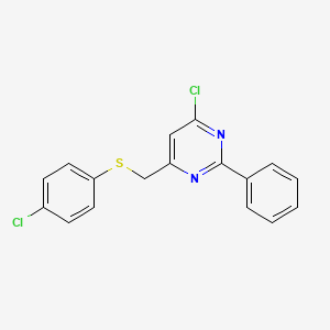 4-Chlorophenyl (6-chloro-2-phenyl-4-pyrimidinyl)methyl sulfide