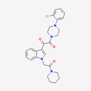 1-(4-(2-chlorophenyl)piperazin-1-yl)-2-(1-(2-oxo-2-(piperidin-1-yl)ethyl)-1H-indol-3-yl)ethane-1,2-dione