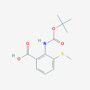 molecular formula C13H17NO4S B2638084 2-[(2-Methylpropan-2-yl)oxycarbonylamino]-3-methylsulfanylbenzoic acid CAS No. 2248391-95-7