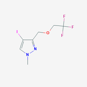 molecular formula C7H8F3IN2O B2638086 4-iodo-1-methyl-3-[(2,2,2-trifluoroethoxy)methyl]-1H-pyrazole CAS No. 1856026-38-4