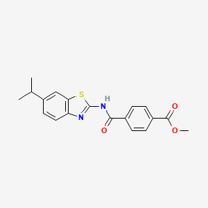 molecular formula C19H18N2O3S B2638089 Methyl 4-((6-isopropylbenzo[d]thiazol-2-yl)carbamoyl)benzoate CAS No. 892843-48-0