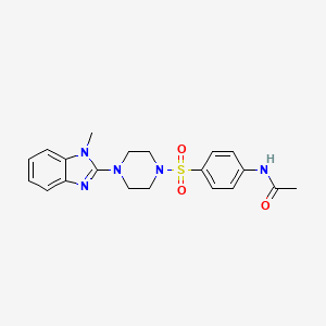 molecular formula C20H23N5O3S B2638092 N-[4-[4-(1-甲基苯并咪唑-2-基)哌嗪-1-基]磺酰基苯基]乙酰胺 CAS No. 836669-88-6