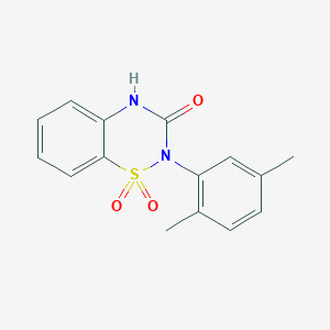 molecular formula C15H14N2O3S B2638097 2-(2,5-dimethylphenyl)-2H-1,2,4-benzothiadiazin-3-ol 1,1-dioxide CAS No. 895644-71-0