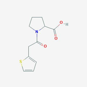 molecular formula C11H13NO3S B2638106 1-[2-(Thiophen-2-yl)acetyl]pyrrolidine-2-carboxylic acid CAS No. 188718-07-2