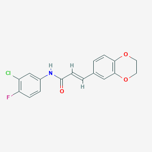 molecular formula C17H13ClFNO3 B2638114 (E)-N-(3-氯-4-氟苯基)-3-(2,3-二氢-1,4-苯并二氧杂环-6-基)丙-2-烯酰胺 CAS No. 882081-97-2