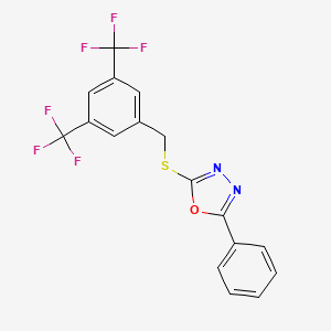2-{[3,5-Bis(trifluoromethyl)benzyl]sulfanyl}-5-phenyl-1,3,4-oxadiazole