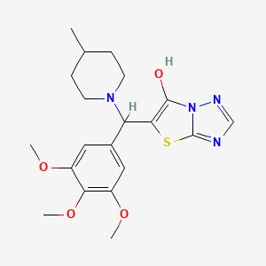 molecular formula C20H26N4O4S B2638119 5-((4-Methylpiperidin-1-yl)(3,4,5-trimethoxyphenyl)methyl)thiazolo[3,2-b][1,2,4]triazol-6-ol CAS No. 868220-55-7
