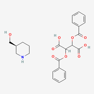 molecular formula C24H27NO9 B2638120 2,3-Dibenzoyloxybutanedioic acid;[(3S)-piperidin-3-yl]methanol CAS No. 355375-62-1
