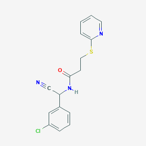 molecular formula C16H14ClN3OS B2638121 N-[(3-氯苯基)-氰基甲基]-3-吡啶-2-基硫代丙酰胺 CAS No. 1645399-00-3