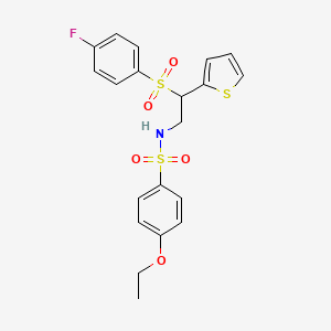 molecular formula C20H20FNO5S3 B2638122 4-乙氧基-N-(2-((4-氟苯基)磺酰基)-2-(噻吩-2-基)乙基)苯磺酰胺 CAS No. 896347-82-3