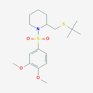2-((Tert-butylthio)methyl)-1-((3,4-dimethoxyphenyl)sulfonyl)piperidine