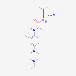 molecular formula C22H35N5O B2638141 N-(1-cyano-1,2-dimethylpropyl)-2-{[4-(4-ethylpiperazin-1-yl)-2-methylphenyl]amino}propanamide CAS No. 1214099-76-9