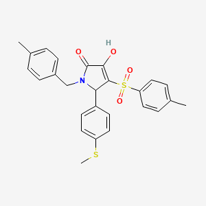 molecular formula C26H25NO4S2 B2638145 3-羟基-1-(4-甲基苄基)-5-(4-(甲硫基)苯基)-4-甲苯磺酰基-1H-吡咯-2(5H)-酮 CAS No. 1351821-25-4