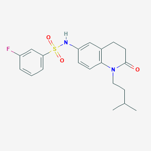 molecular formula C20H23FN2O3S B2638149 3-fluoro-N-(1-isopentyl-2-oxo-1,2,3,4-tetrahydroquinolin-6-yl)benzenesulfonamide CAS No. 946270-96-8