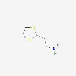 molecular formula C5H11NS2 B2638151 2-(1,3-Dithiolan-2-yl)ethan-1-amine CAS No. 113997-90-3