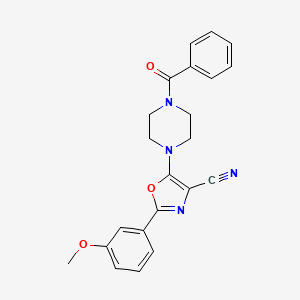 molecular formula C22H20N4O3 B2638156 5-(4-Benzoylpiperazin-1-yl)-2-(3-methoxyphenyl)-1,3-oxazole-4-carbonitrile CAS No. 903854-06-8