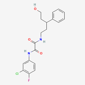 molecular formula C19H20ClFN2O3 B2638158 N1-(3-氯-4-氟苯基)-N2-(5-羟基-3-苯基戊基)草酰胺 CAS No. 1790195-76-4