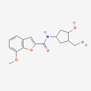 molecular formula C16H19NO5 B2638159 N-(3-hydroxy-4-(hydroxymethyl)cyclopentyl)-7-methoxybenzofuran-2-carboxamide CAS No. 1421516-27-9