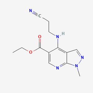 ethyl 4-[(2-cyanoethyl)amino]-1-methyl-1H-pyrazolo[3,4-b]pyridine-5-carboxylate
