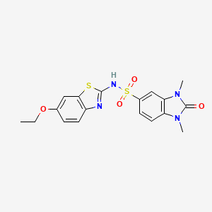 molecular formula C18H18N4O4S2 B2638168 N-(6-ethoxy-1,3-benzothiazol-2-yl)-1,3-dimethyl-2-oxo-5-benzimidazolesulfonamide CAS No. 701218-75-9