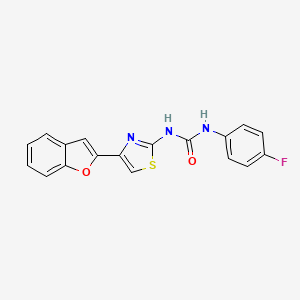 molecular formula C18H12FN3O2S B2638170 1-(4-(Benzofuran-2-yl)thiazol-2-yl)-3-(4-fluorophenyl)urea CAS No. 1203288-22-5