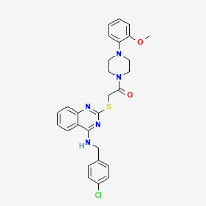 2-((4-((4-Chlorobenzyl)amino)quinazolin-2-yl)thio)-1-(4-(2-methoxyphenyl)piperazin-1-yl)ethanone