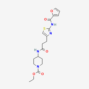 Ethyl 4-(3-(2-(furan-2-carboxamido)thiazol-4-yl)propanamido)piperidine-1-carboxylate