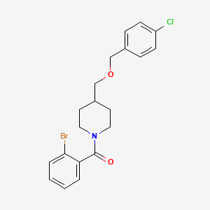 molecular formula C20H21BrClNO2 B2638189 (2-溴苯基)(4-(((4-氯苄基)氧)甲基)哌啶-1-基)甲烷酮 CAS No. 1396807-28-5
