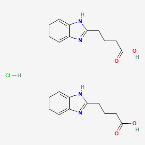 molecular formula C22H25ClN4O4 B2638191 Bis(4-(1h-1,3-benzodiazol-2-yl)butanoic acid) hydrochloride CAS No. 2256060-13-4
