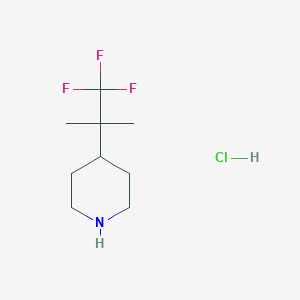 molecular formula C9H17ClF3N B2638201 4-(1,1,1-Trifluoro-2-methylpropan-2-yl)piperidine;hydrochloride CAS No. 2470439-13-3
