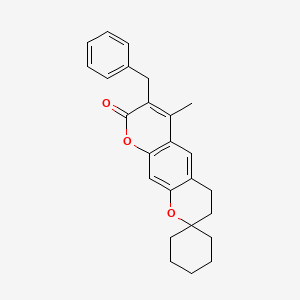 molecular formula C25H26O3 B2638222 7'-benzyl-6'-methyl-3',4'-dihydro-8'H-spiro[cyclohexane-1,2'-pyrano[3,2-g]chromen]-8'-one CAS No. 939889-87-9
