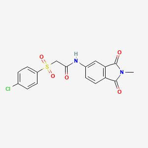 molecular formula C17H13ClN2O5S B2638224 2-(4-氯苯基)磺酰基-N-(2-甲基-1,3-二氧代异吲哚-5-基)乙酰胺 CAS No. 895462-23-4