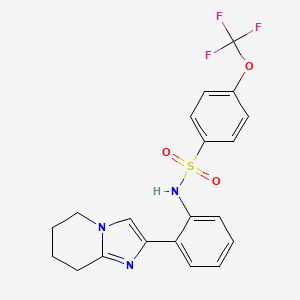 molecular formula C20H18F3N3O3S B2638231 N-(2-(5,6,7,8-tetrahydroimidazo[1,2-a]pyridin-2-yl)phenyl)-4-(trifluoromethoxy)benzenesulfonamide CAS No. 2097914-44-6