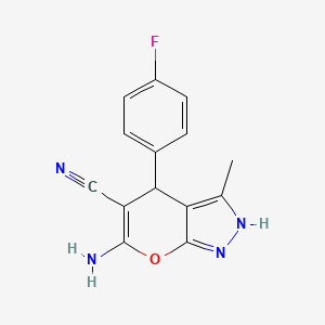 6-Amino-4-(4-fluorophenyl)-3-methyl-1,4-dihydropyrano[2,3-c]pyrazole-5-carbonitrile