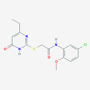N-(5-chloro-2-methoxyphenyl)-2-((4-ethyl-6-oxo-1,6-dihydropyrimidin-2-yl)thio)acetamide