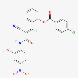 [2-[(E)-2-cyano-3-(2-hydroxy-4-nitroanilino)-3-oxoprop-1-enyl]phenyl] 4-chlorobenzoate