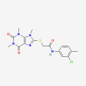 N-(3-chloro-4-methylphenyl)-2-(1,3,9-trimethyl-2,6-dioxopurin-8-yl)sulfanylacetamide