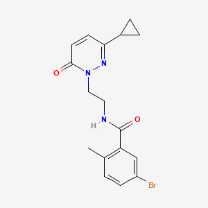 molecular formula C17H18BrN3O2 B2638248 5-bromo-N-(2-(3-cyclopropyl-6-oxopyridazin-1(6H)-yl)ethyl)-2-methylbenzamide CAS No. 2034304-37-3