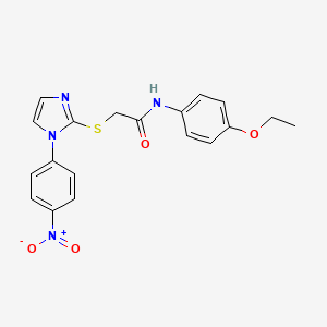 molecular formula C19H18N4O4S B2638252 N-(4-ethoxyphenyl)-2-[1-(4-nitrophenyl)imidazol-2-yl]sulfanylacetamide CAS No. 851079-46-4