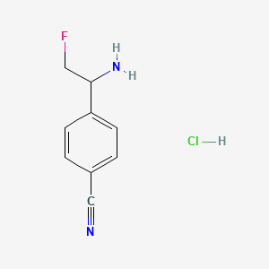 molecular formula C9H10ClFN2 B2638255 4-(1-Amino-2-fluoroethyl)benzonitrile hydrochloride CAS No. 2229156-86-7